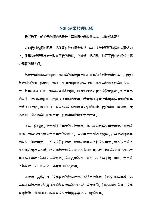 名师纪录片观后感