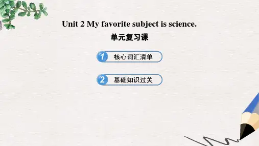 【推荐】六年级英语下册 Unit 2 My favorite subject is science单元复习课件 鲁教版五四制