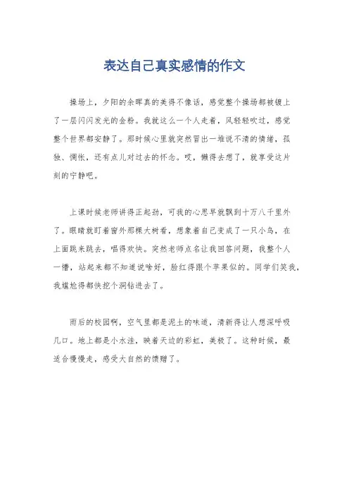 表达自己真实感情的作文