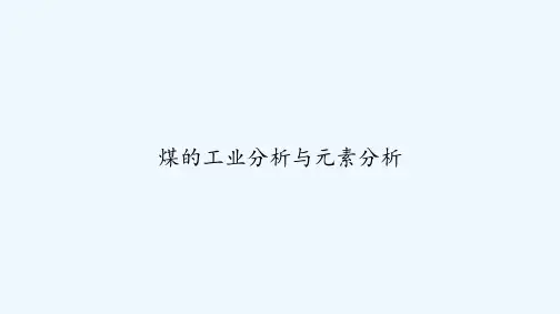 煤的工业分析与元素分析 PPT