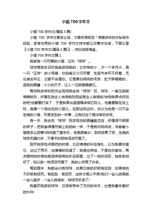 小猫700字作文
