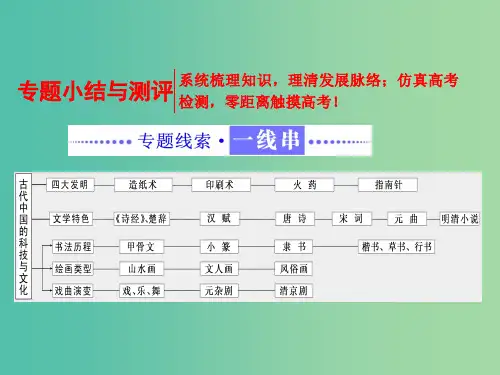 高中历史专题二古代中国的科学技术与文化专题小结与测评课件人民版