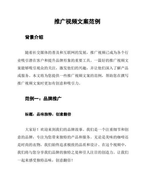 推广视频文案范例