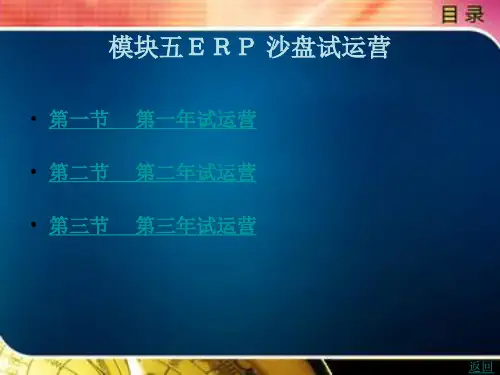 《ERP沙盘模拟实训教程》电子教案 模块五