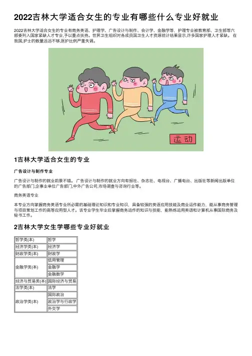 2022吉林大学适合女生的专业有哪些什么专业好就业