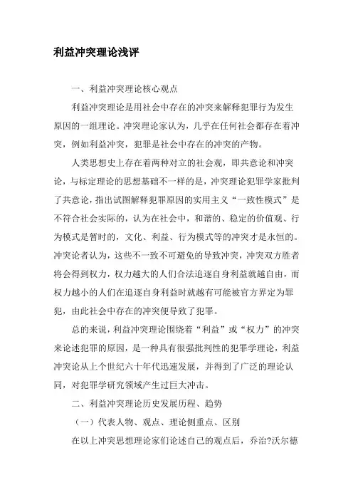 利益冲突理论浅评-文档资料