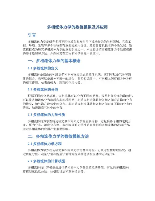 多相流体力学的数值模拟及其应用