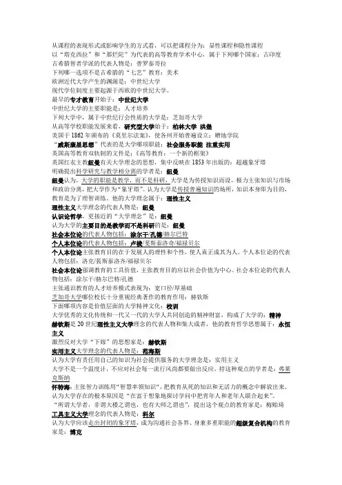 广东省高校两学考试笔记-高校教育学