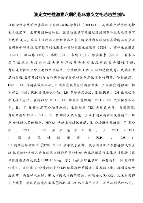测定女性性激素六项的临床意义
