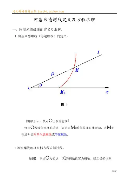 阿基米德螺线的定义及公式求解