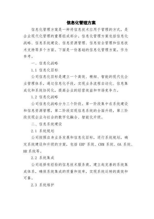 信息化管理方案