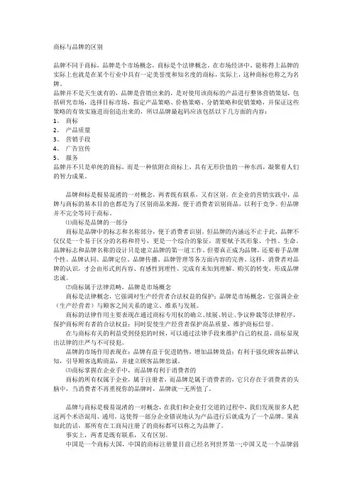 商标与品牌的区别