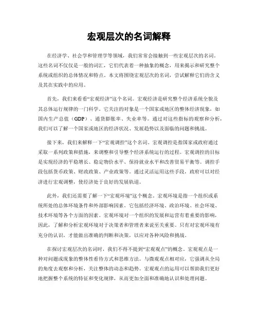 宏观层次的名词解释