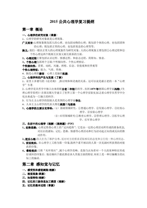 心理学总复习