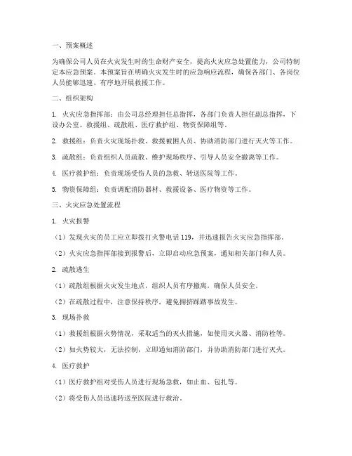 公司突然火灾应急预案流程