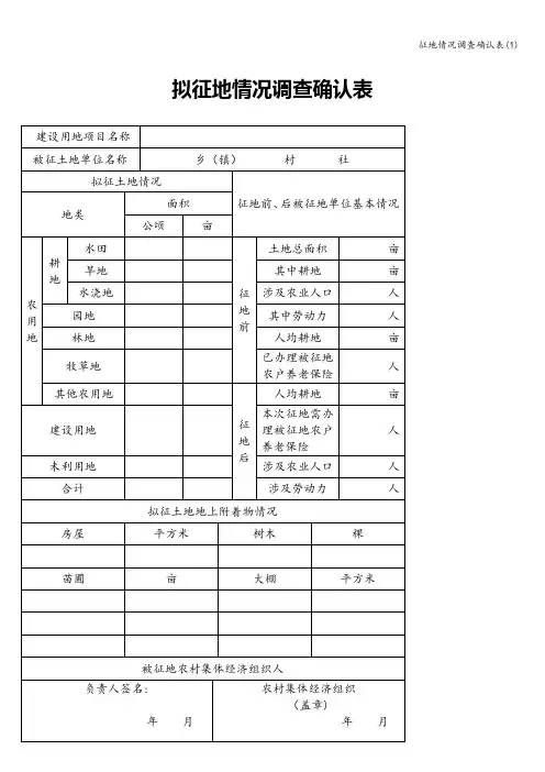 征地情况调查确认表(1)