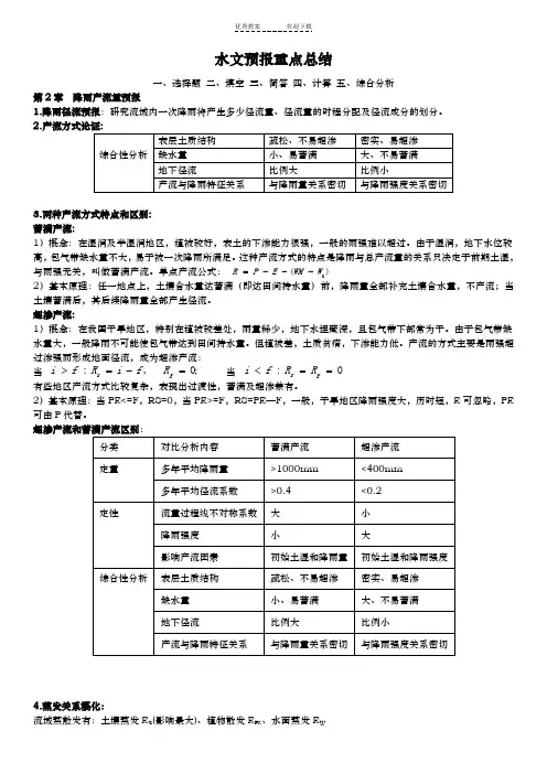 水文预报重点总结