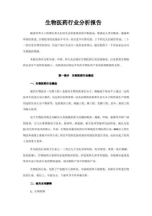 生物医药行业介绍
