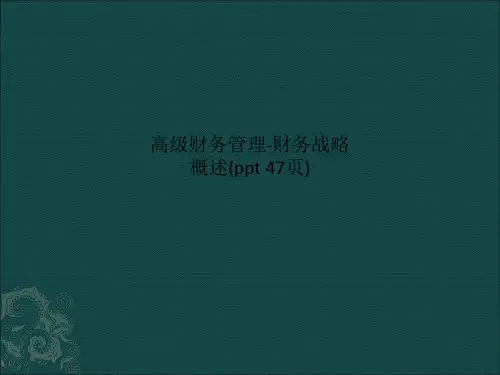 高级财务管理-财务战略概述(ppt 47页)