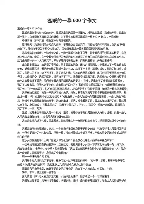 温暖的一幕600字作文