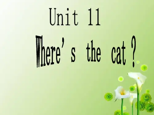最新湘少版四年级上册英语Unit 11Where’s the cat课件