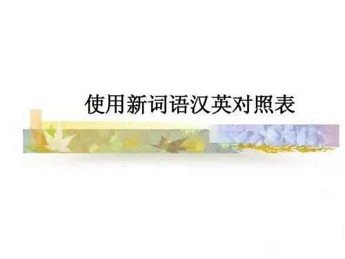 实用经济政治文化翻译词汇4