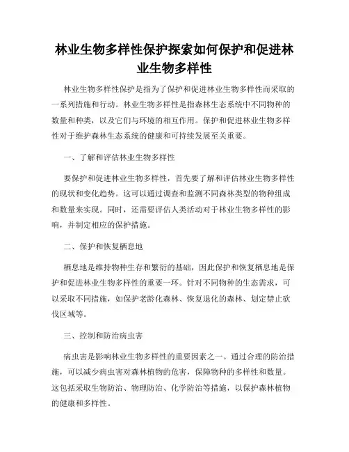 林业生物多样性保护探索如何保护和促进林业生物多样性