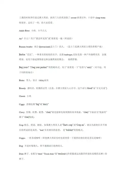 常见的澳大利亚俚语