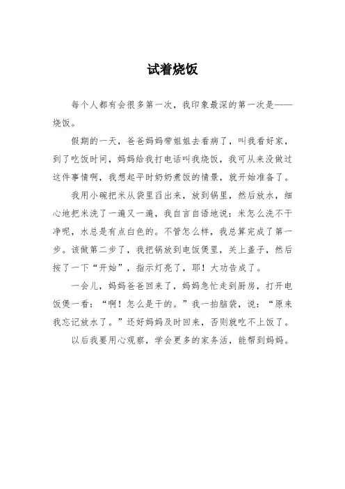 小学三年级作文：试着烧饭844