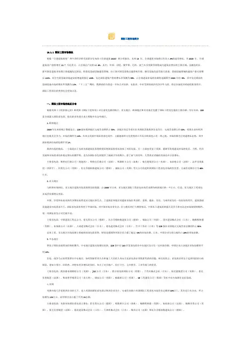 国际工程市场简介