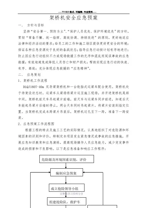 架桥机安全应急救援预案