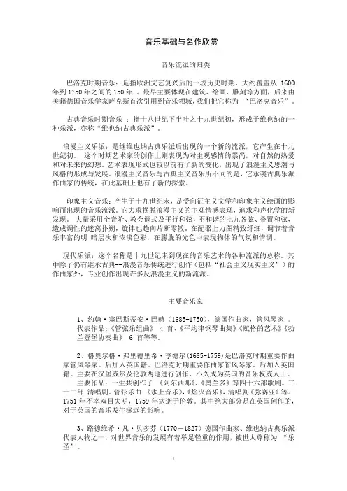 音乐鉴赏复习(重点)