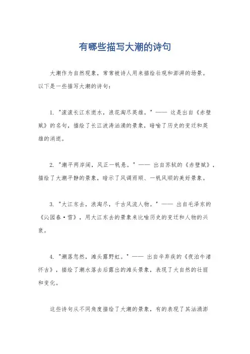 有哪些描写大潮的诗句