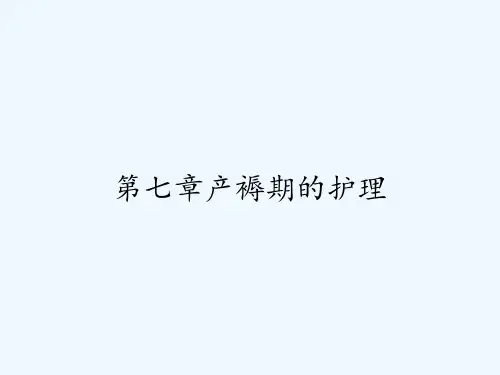 第七章产褥期的护理 PPT