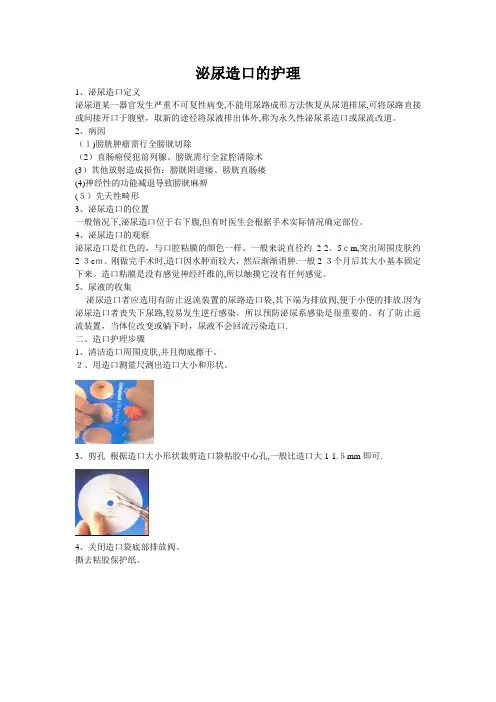 泌尿造口的护理【范本模板】