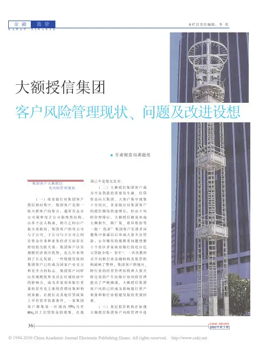 大额授信集团客户风险管理现状_问题及改进设想