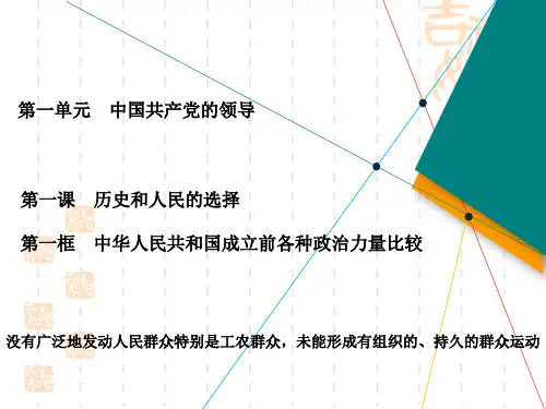 统编版高中政治必修三 《中华人民共和国成立前各种政治力量》PPT教学课件 第一课 第一框
