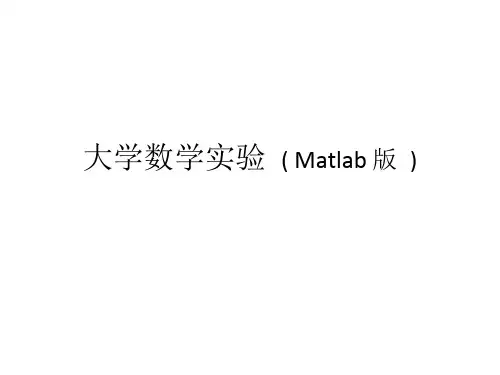 大学数学实验Matlab基础：符号计算：符号矩阵的生成+符号矩阵的运算+符号函数及相关操作