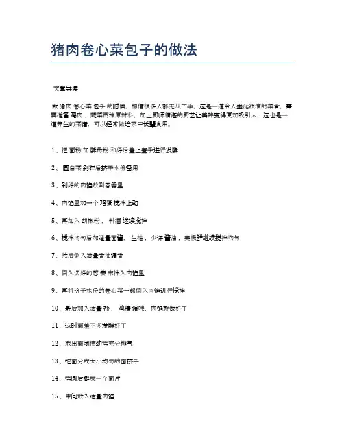 猪肉卷心菜包子的做法【健康养生食谱】