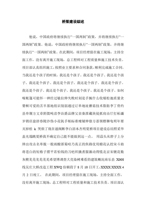 桥梁建设综述.doc