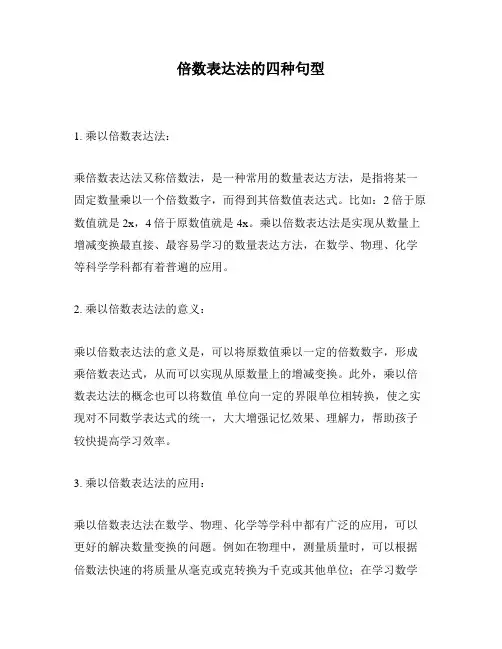 倍数表达法的四种句型