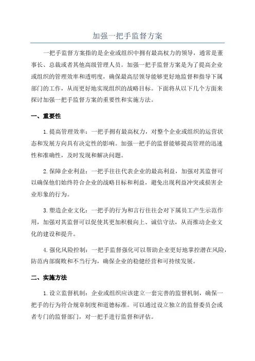 加强一把手监督方案