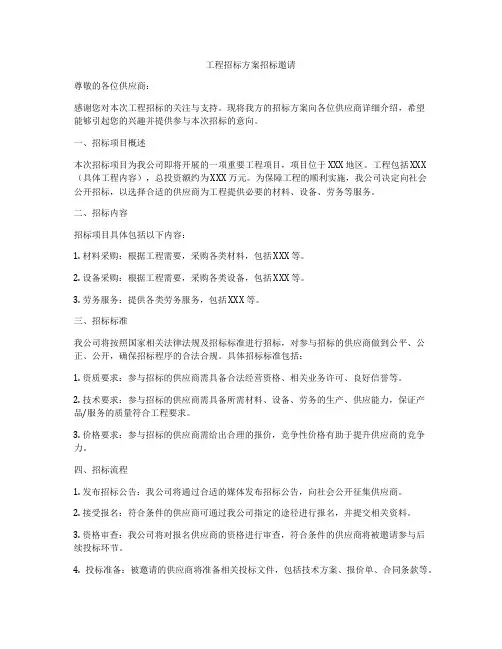 工程招标方案招标邀请