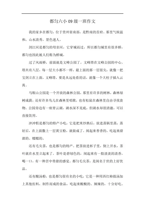 都匀六小09级一班作文