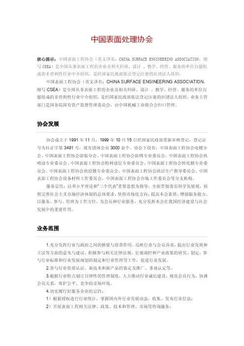 中国表面处理协会