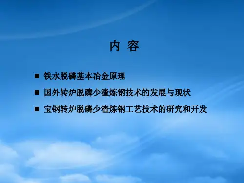 精选转炉脱磷少渣炼钢工艺技术发展与现