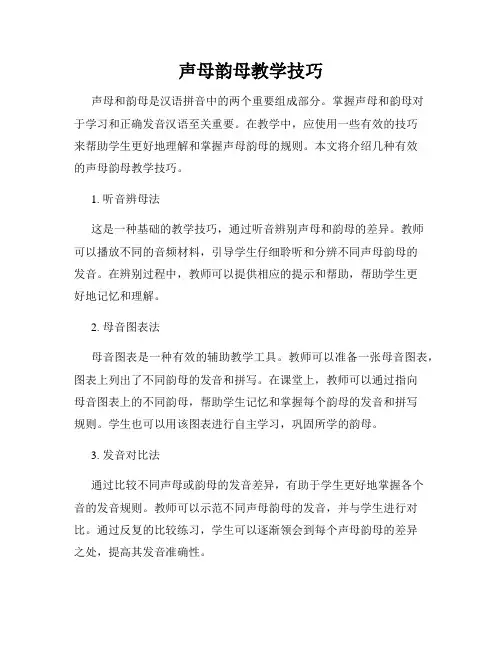 声母韵母教学技巧