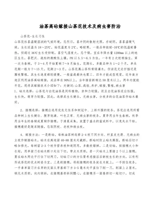 油茶高砧嫁接山茶花技术及病虫害防治