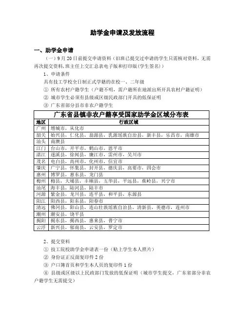助学金申请及发放流程图