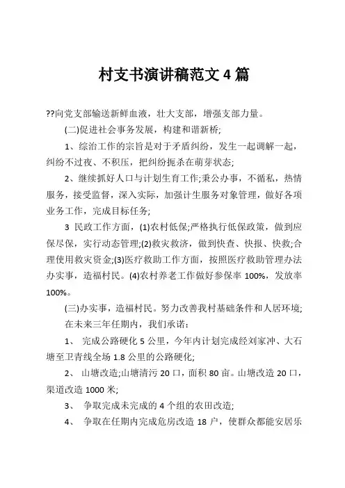 村支书演讲稿范文4篇